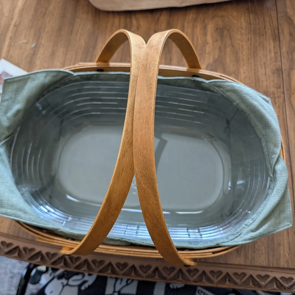 MAKE AN OFFER, Please! Longaberger Small Oval Gathering Basket Set - Picture 1 of 9